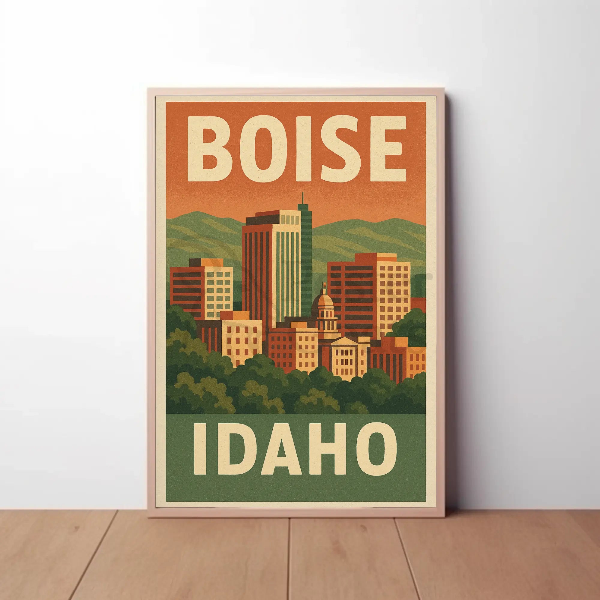 Boise Idaho Vintage Travel Poster PosterGoat