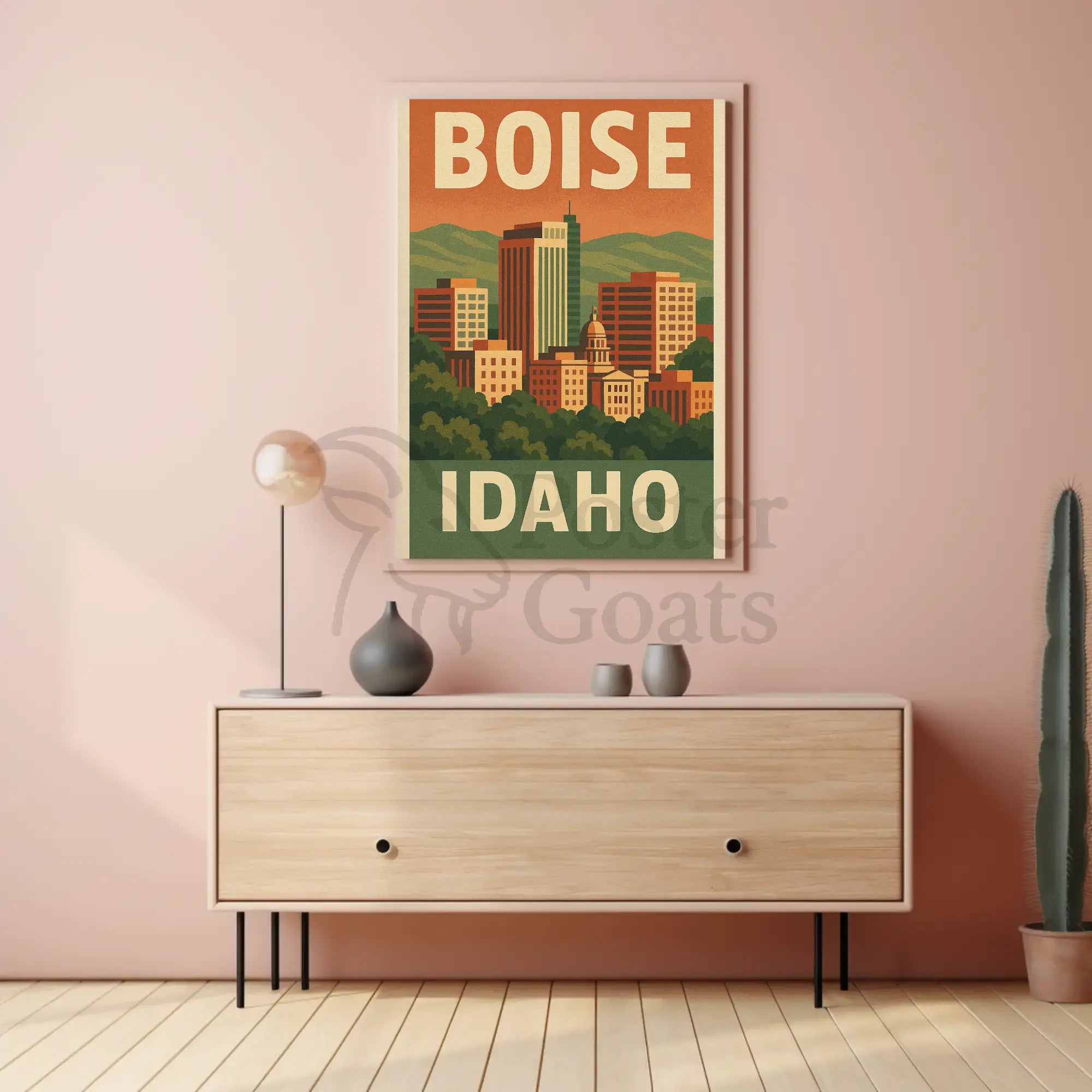 Boise Idaho Vintage Travel Poster PosterGoat