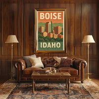 Boise Idaho Vintage Travel Poster PosterGoat