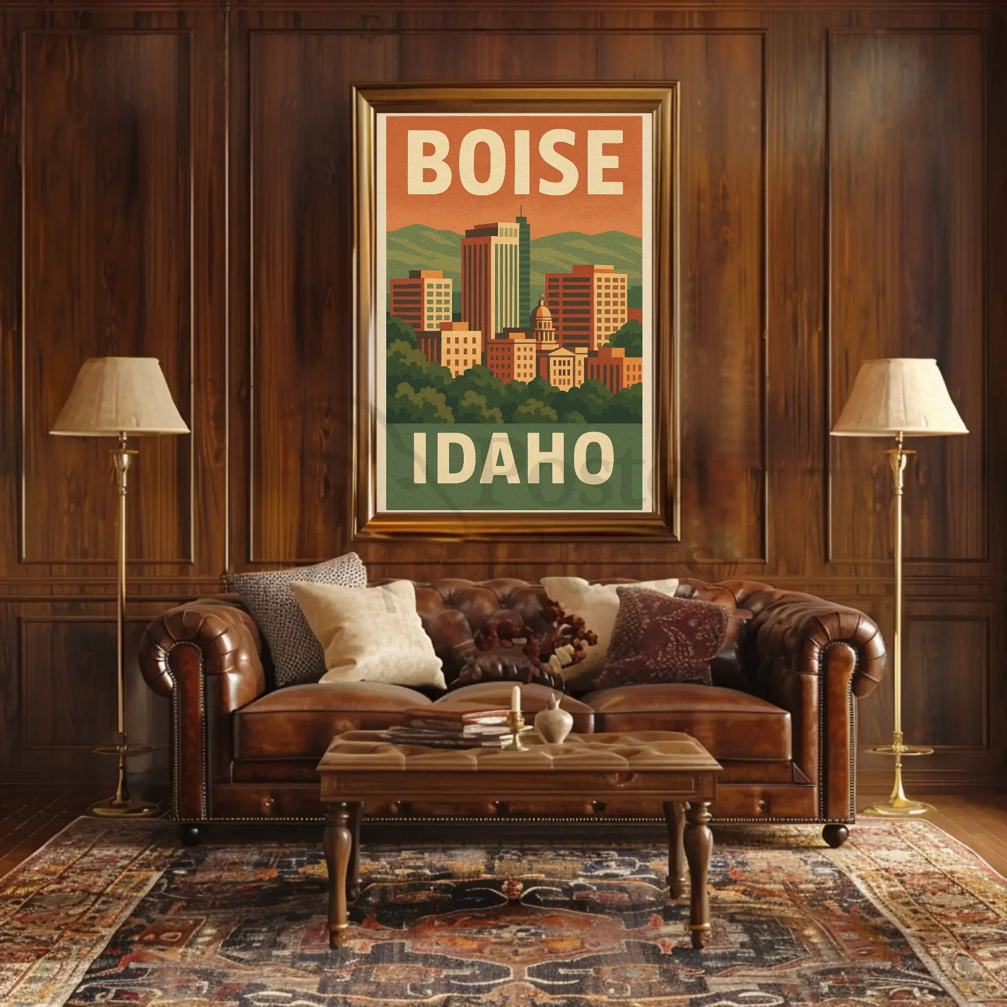 Boise Idaho Vintage Travel Poster PosterGoat