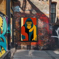 Bold Geometric Gorilla Art, Abstract Animal Poster PosterGoat
