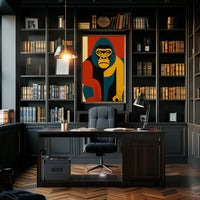 Bold Geometric Gorilla Art, Abstract Animal Poster PosterGoat