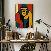 Bold Geometric Gorilla Art, Abstract Animal Poster PosterGoat