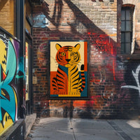 Bold Geometric Tiger Illustration Abstract Animal Poster PosterGoat