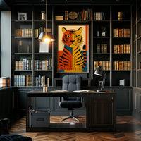 Bold Geometric Tiger Illustration Abstract Animal Poster PosterGoat