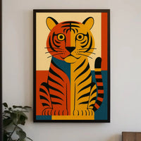 Bold Geometric Tiger Illustration Abstract Animal Poster PosterGoat