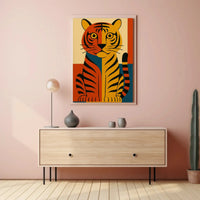 Bold Geometric Tiger Illustration Abstract Animal Poster PosterGoat