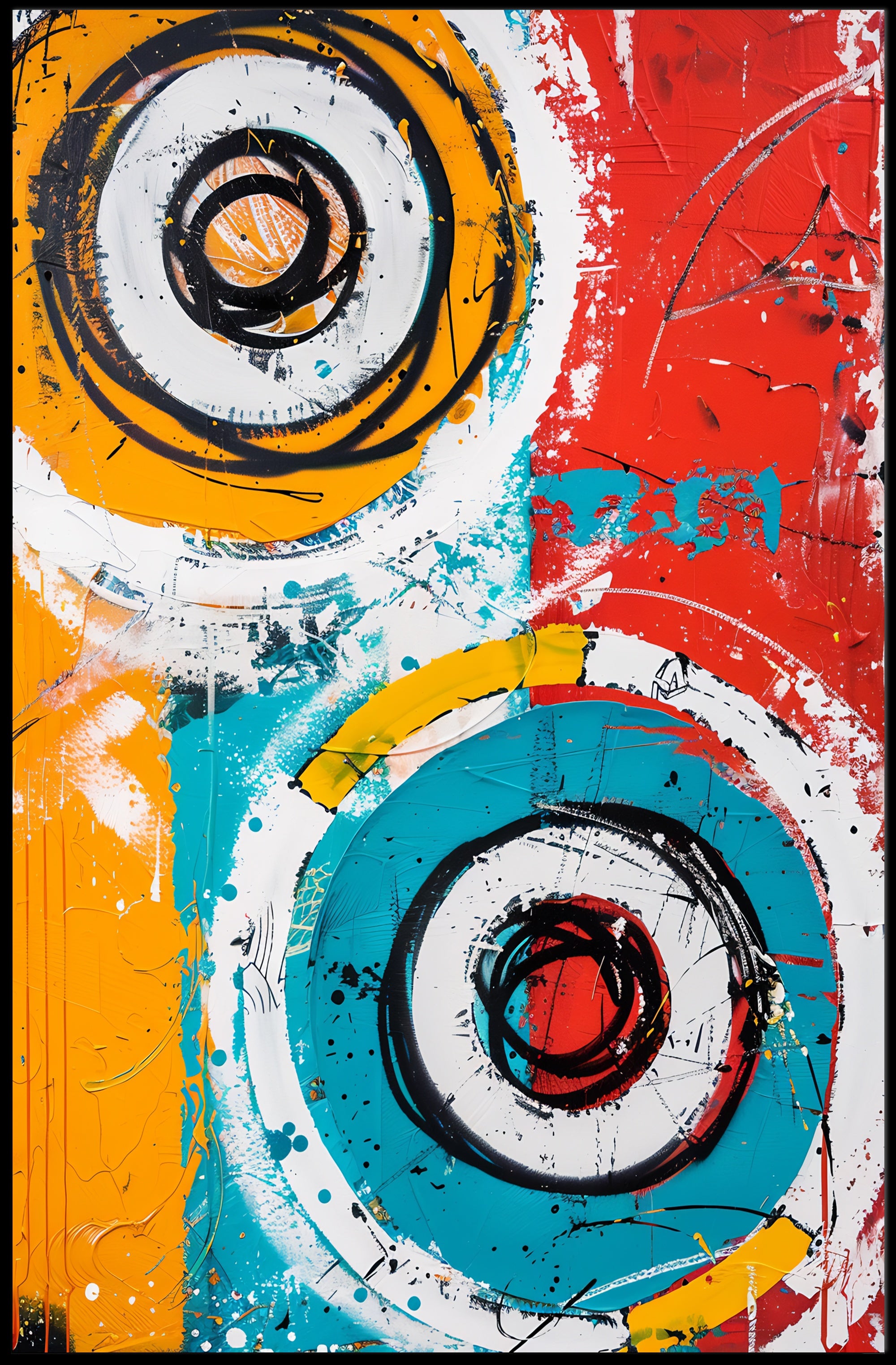 Bold Vibrant Circles Modern Abstract Art Poster PosterGoat
