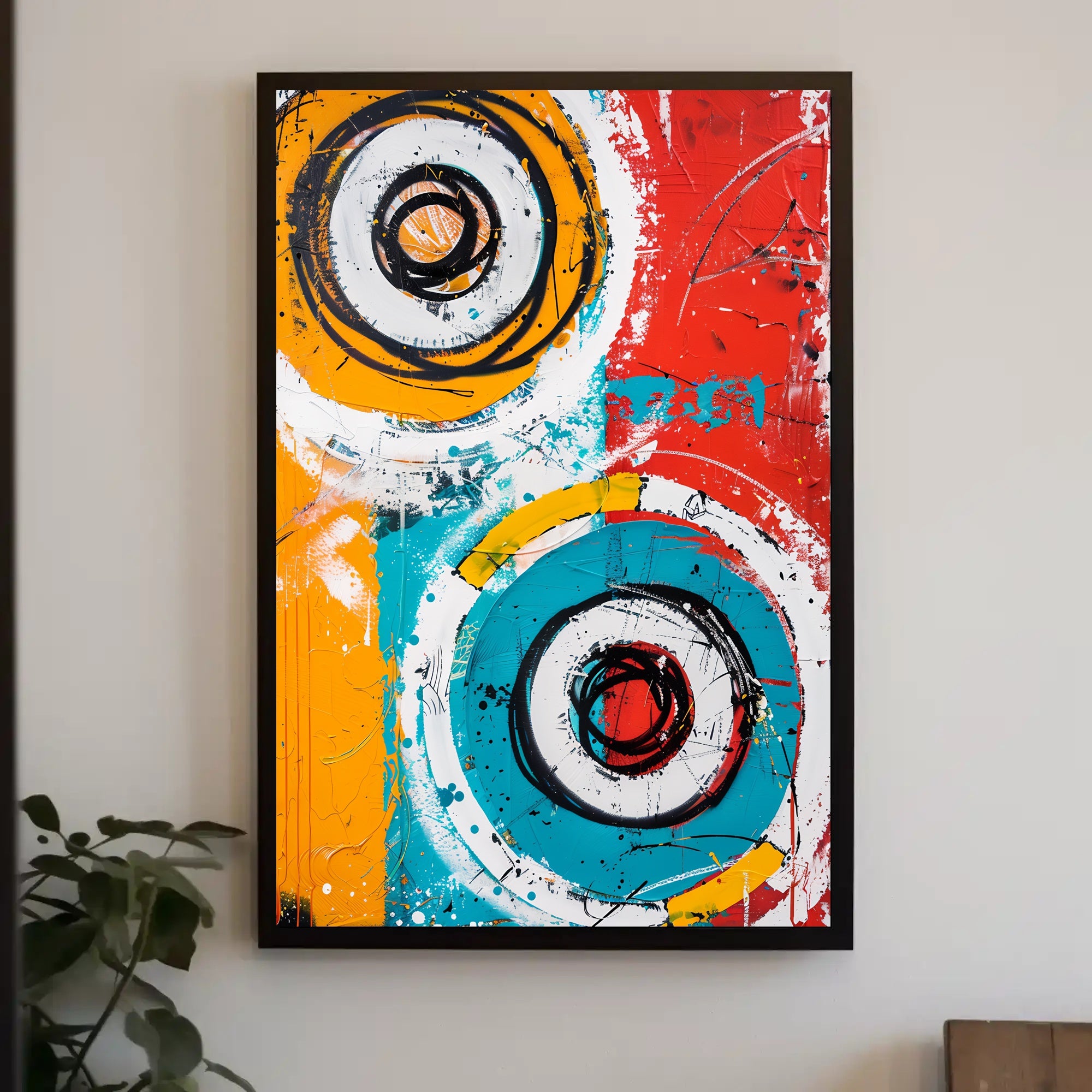 Bold Vibrant Circles Modern Abstract Art Poster PosterGoat
