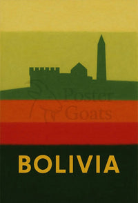 Bolivia Architecture Silhouette in Vibrant Colors Travel Poster PosterGoat