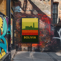 Bolivia Architecture Silhouette in Vibrant Colors Travel Poster PosterGoat