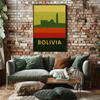 Bolivia Architecture Silhouette in Vibrant Colors Travel Poster PosterGoat