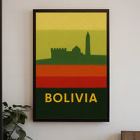 Bolivia Architecture Silhouette in Vibrant Colors Travel Poster PosterGoat