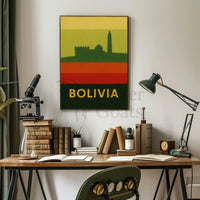Bolivia Architecture Silhouette in Vibrant Colors Travel Poster PosterGoat