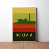 Bolivia Architecture Silhouette in Vibrant Colors Travel Poster PosterGoat