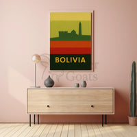 Bolivia Architecture Silhouette in Vibrant Colors Travel Poster PosterGoat