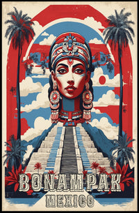 Bonampak Mayan Culture Heritage Vibrant Artistic Poster PosterGoat