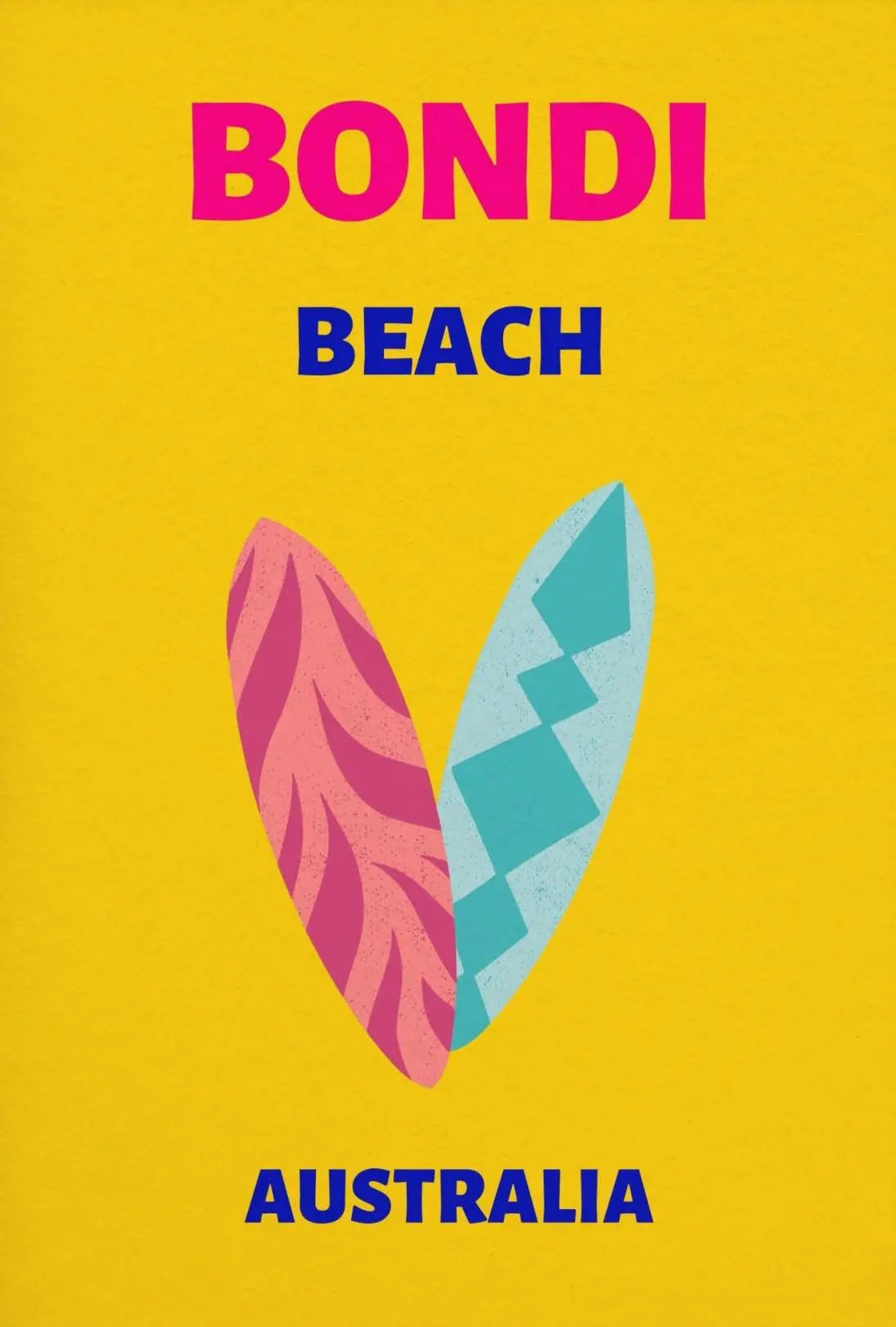 Bondi Beach Vibe: Surfing Adventure Travel Poster PosterGoat