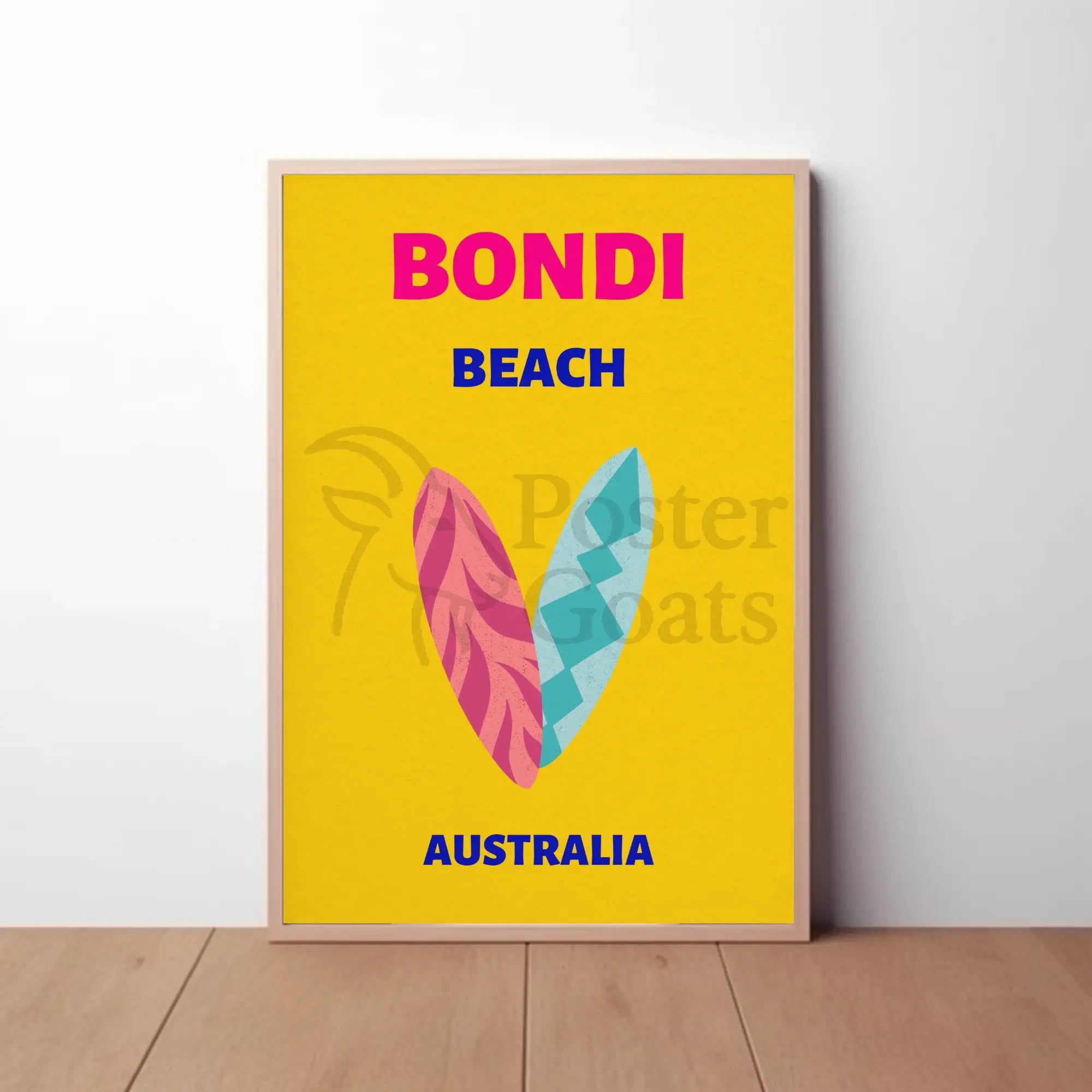 Bondi Beach Vibe: Surfing Adventure Travel Poster PosterGoat