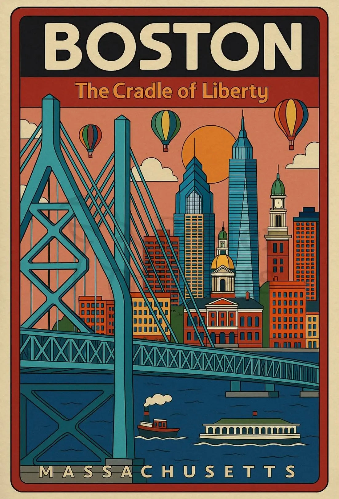 Boston Scenic Adventure Travel Poster PosterGoat