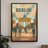 Brandenburg Gate Berlin Retro Vibe Urban or Cityscape Poster PosterGoat