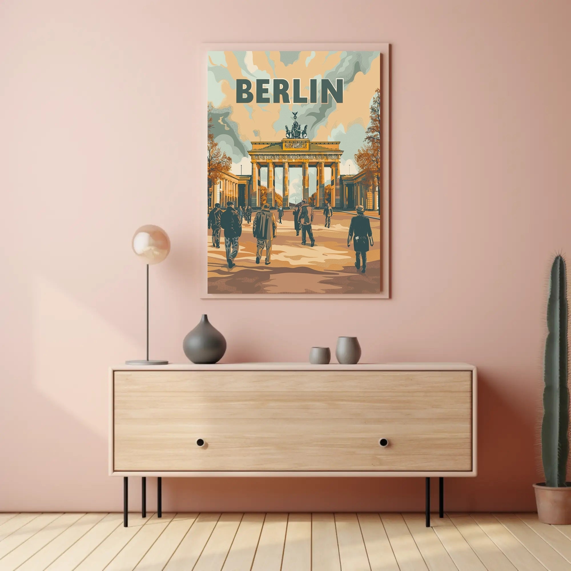Brandenburg Gate Berlin Retro Vibe Urban or Cityscape Poster PosterGoat