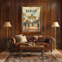 Brandenburg Gate Berlin Retro Vibe Urban or Cityscape Poster PosterGoat