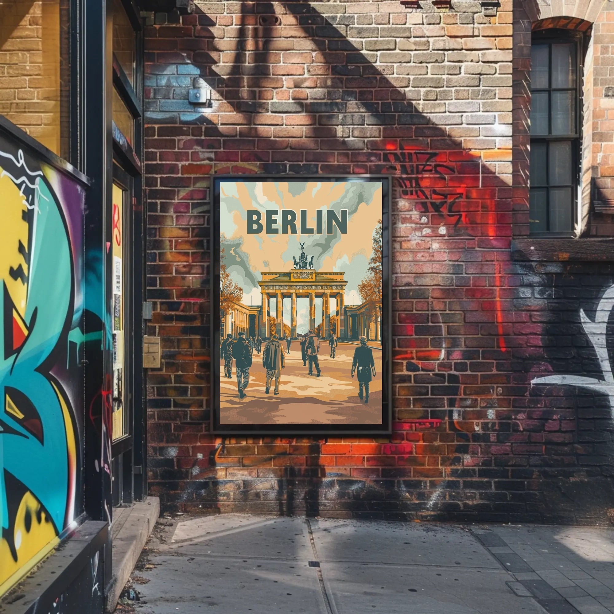 Brandenburg Gate Berlin Retro Vibe Urban or Cityscape Poster PosterGoat