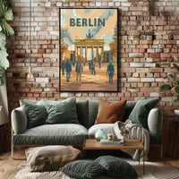 Brandenburg Gate Berlin Retro Vibe Urban or Cityscape Poster PosterGoat