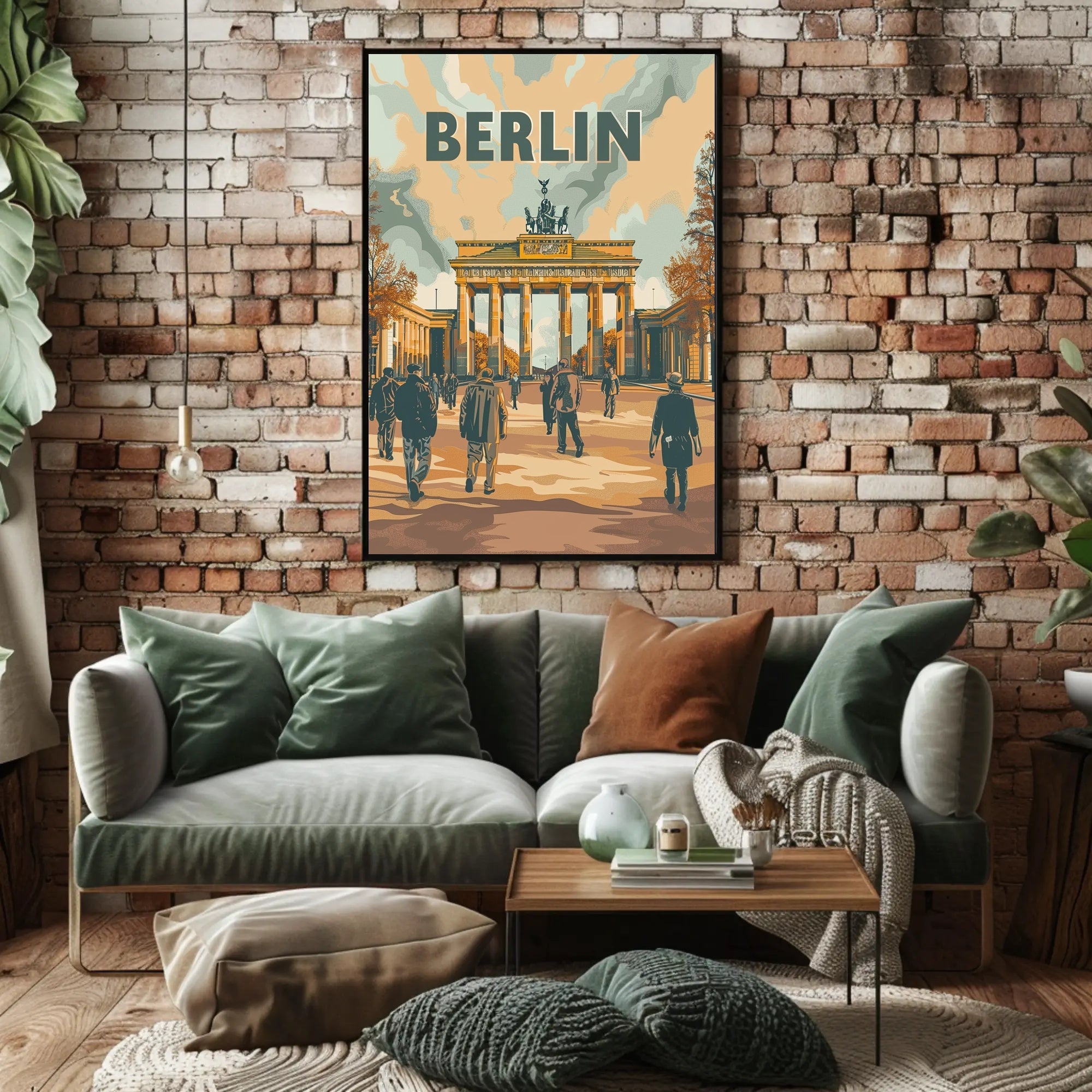 Brandenburg Gate Berlin Retro Vibe Urban or Cityscape Poster PosterGoat