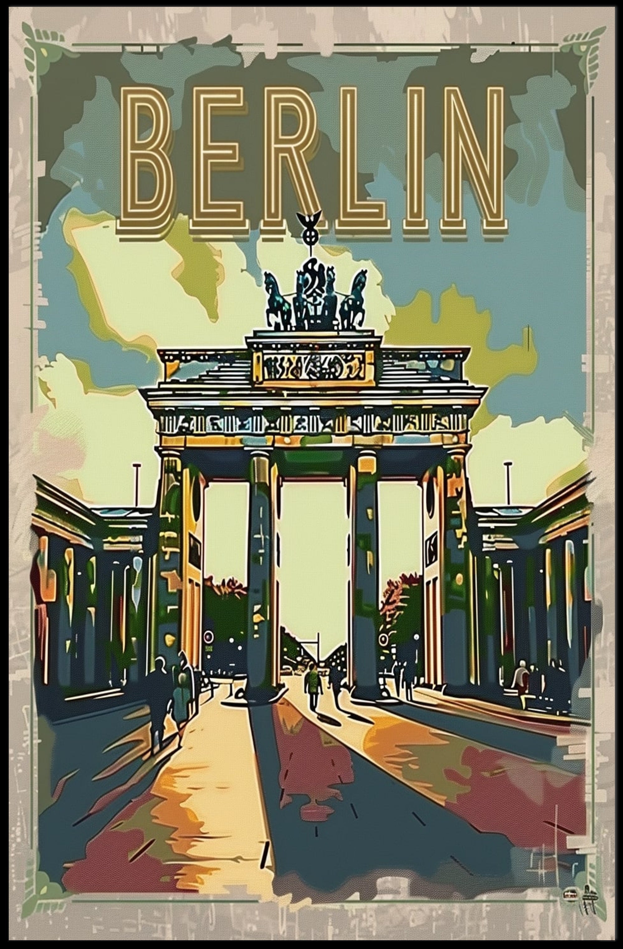 Brandenburg Gate Berlin Travel Poster PosterGoat