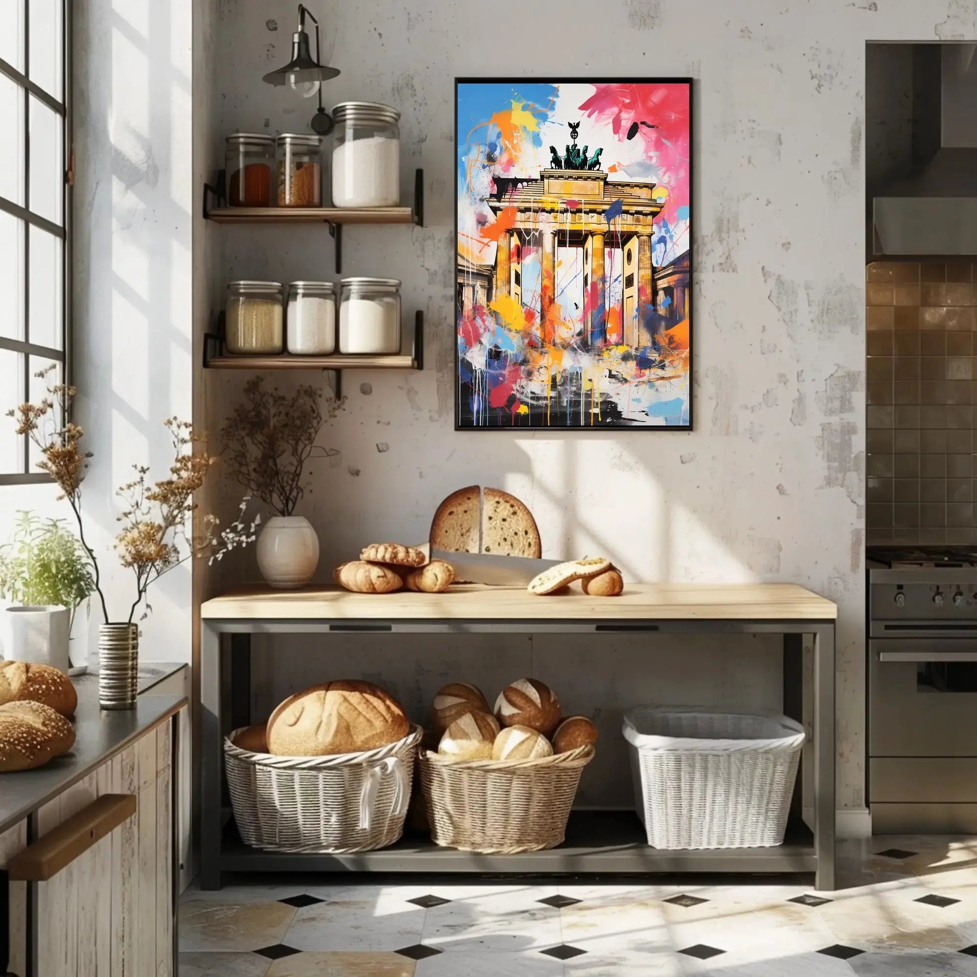 Brandenburg Gate Energetic Abstract Art Print - Artistic Poster PosterGoat