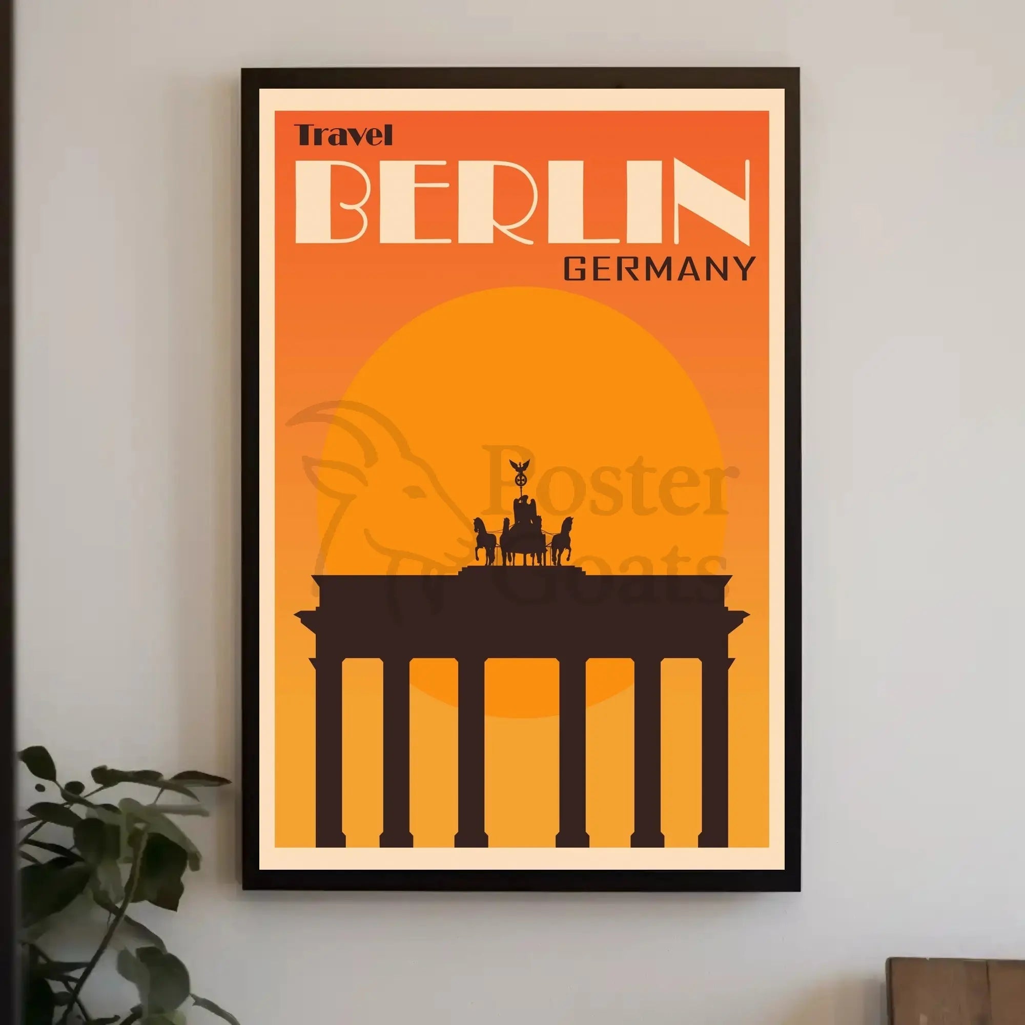 Brandenburg Gate Vintage Travel Print: Iconic Berlin Landmark Poster PosterGoat