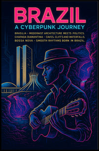 Brazil Cyberpunk Journey Poster Art Print PosterGoat