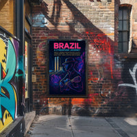 Brazil Cyberpunk Journey Poster Art Print PosterGoat