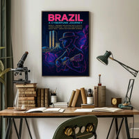 Brazil Cyberpunk Journey Poster Art Print PosterGoat