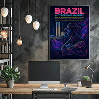 Brazil Cyberpunk Journey Poster Art Print PosterGoat