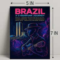 Brazil Cyberpunk Journey Poster Art Print PosterGoat