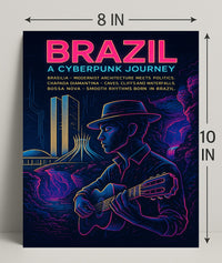 Brazil Cyberpunk Journey Poster Art Print PosterGoat
