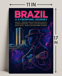 Brazil Cyberpunk Journey Poster Art Print PosterGoat