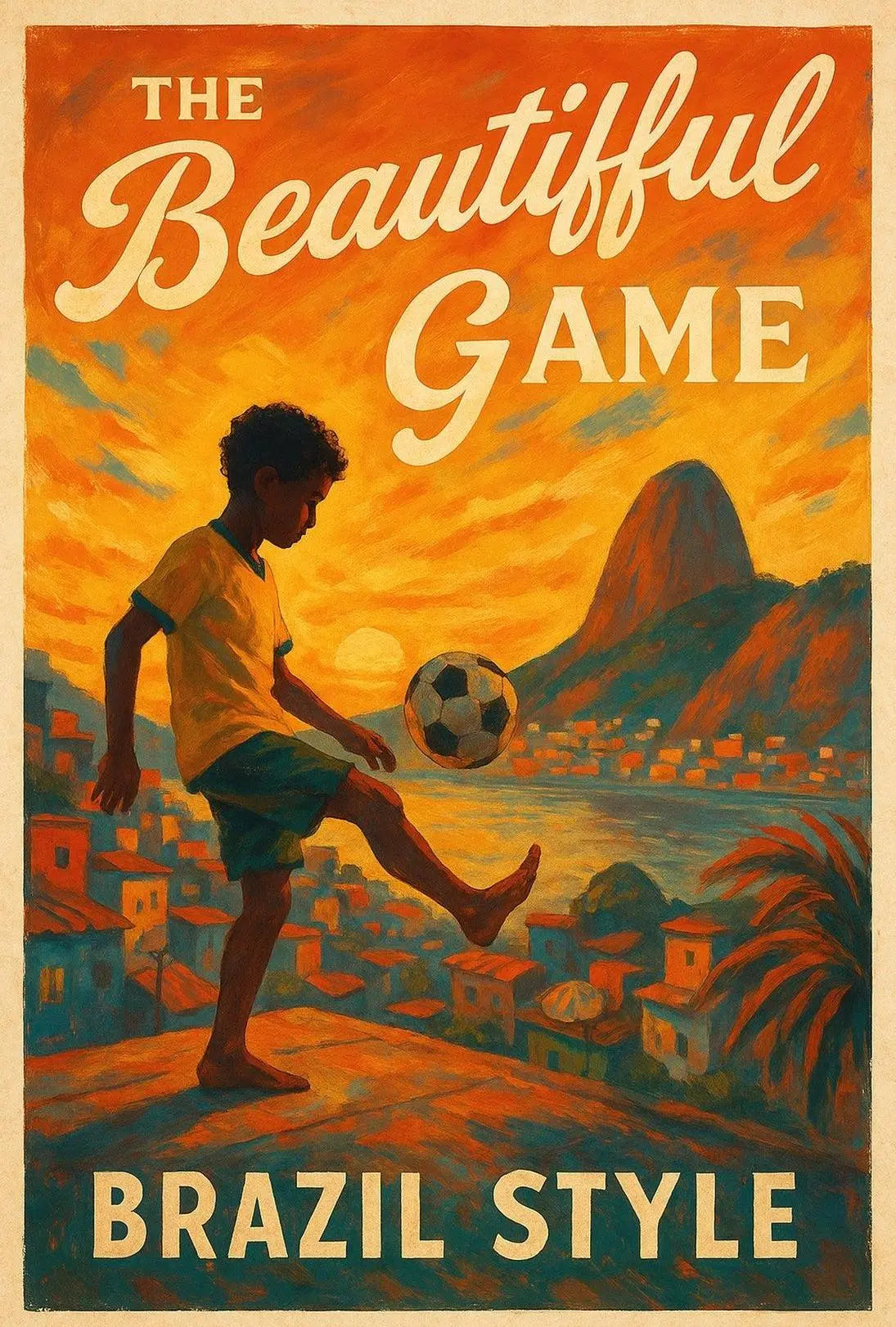 Brazilian Soccer Spirit Expressive Sports Poster PosterGoat