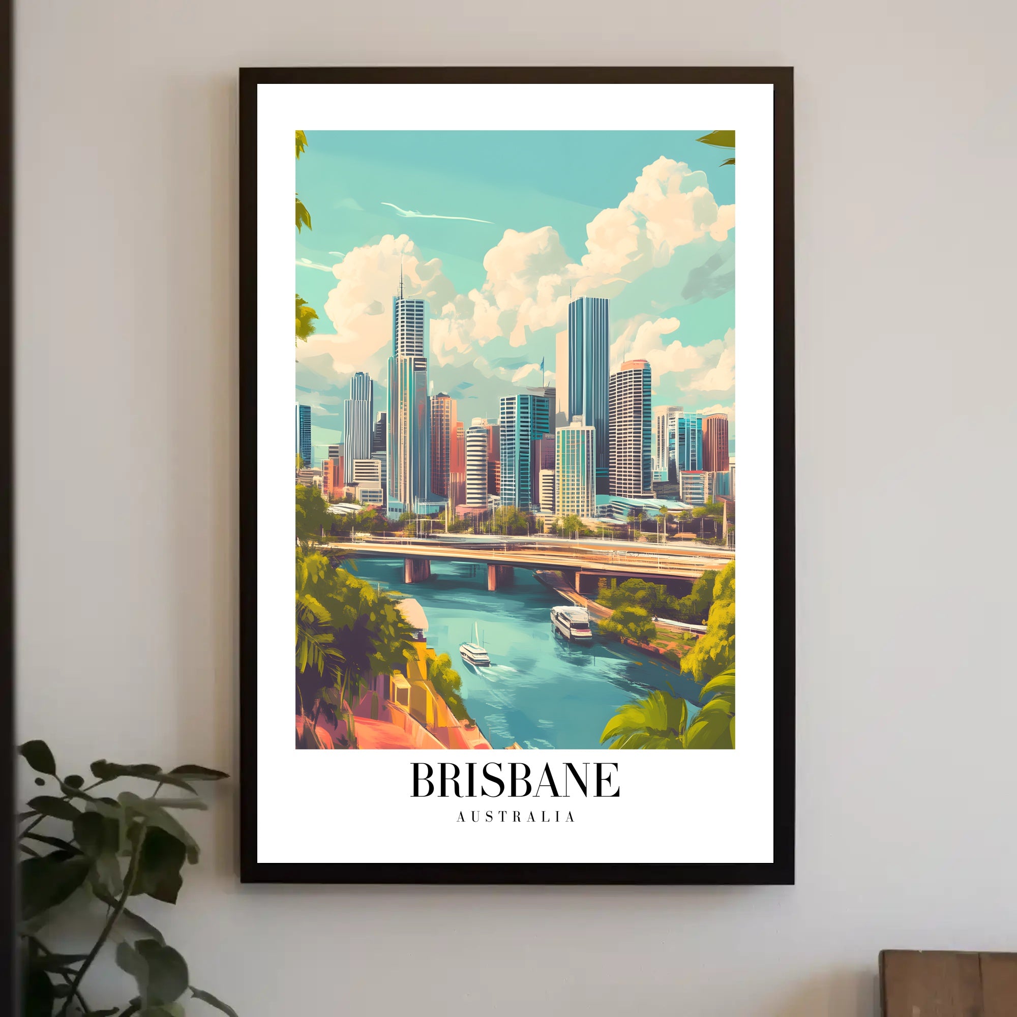 Brisbane Skyline Serenity Urban or Cityscape Poster PosterGoat
