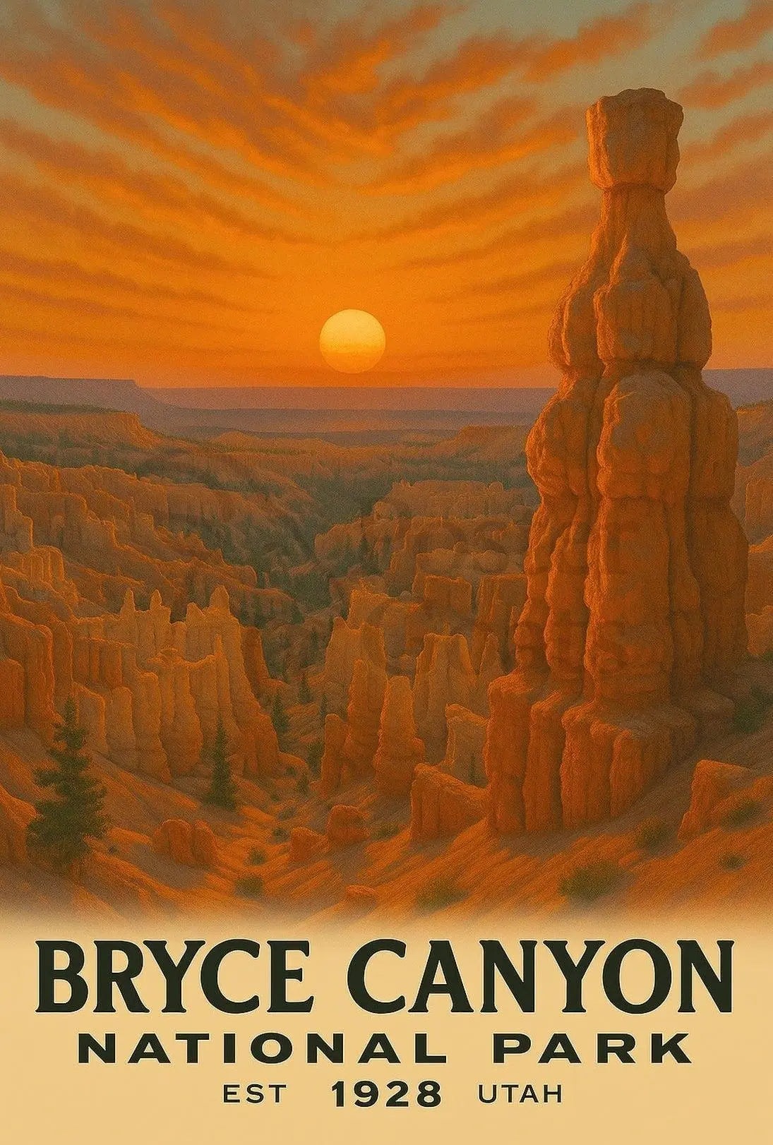 Bryce Canyon National Park Vintage Travel Poster PosterGoat