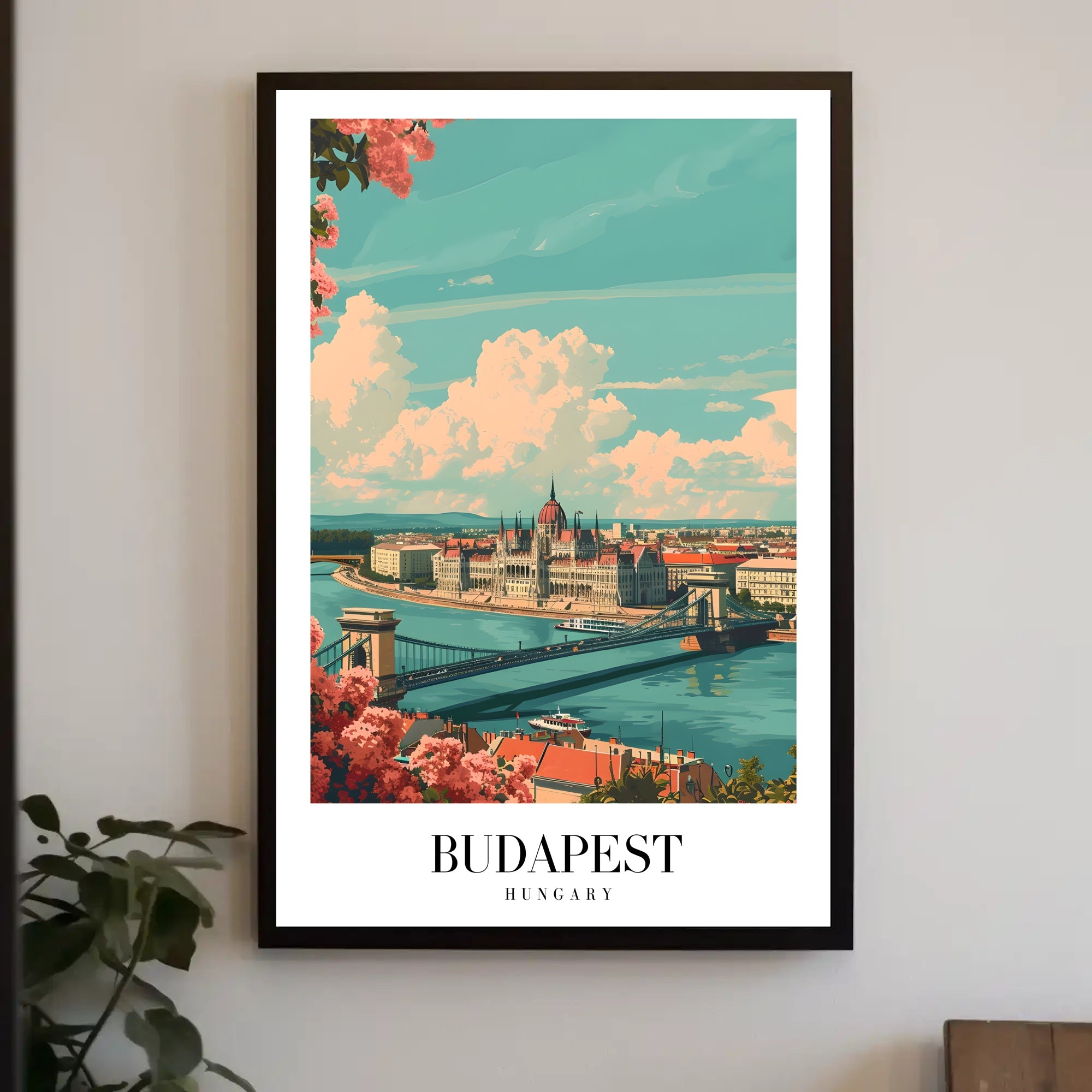 Budapest Scenic Vintage Travel Poster PosterGoat