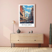 Buenos Aires Mid-Century Urban Scene Travel Poster PosterGoat