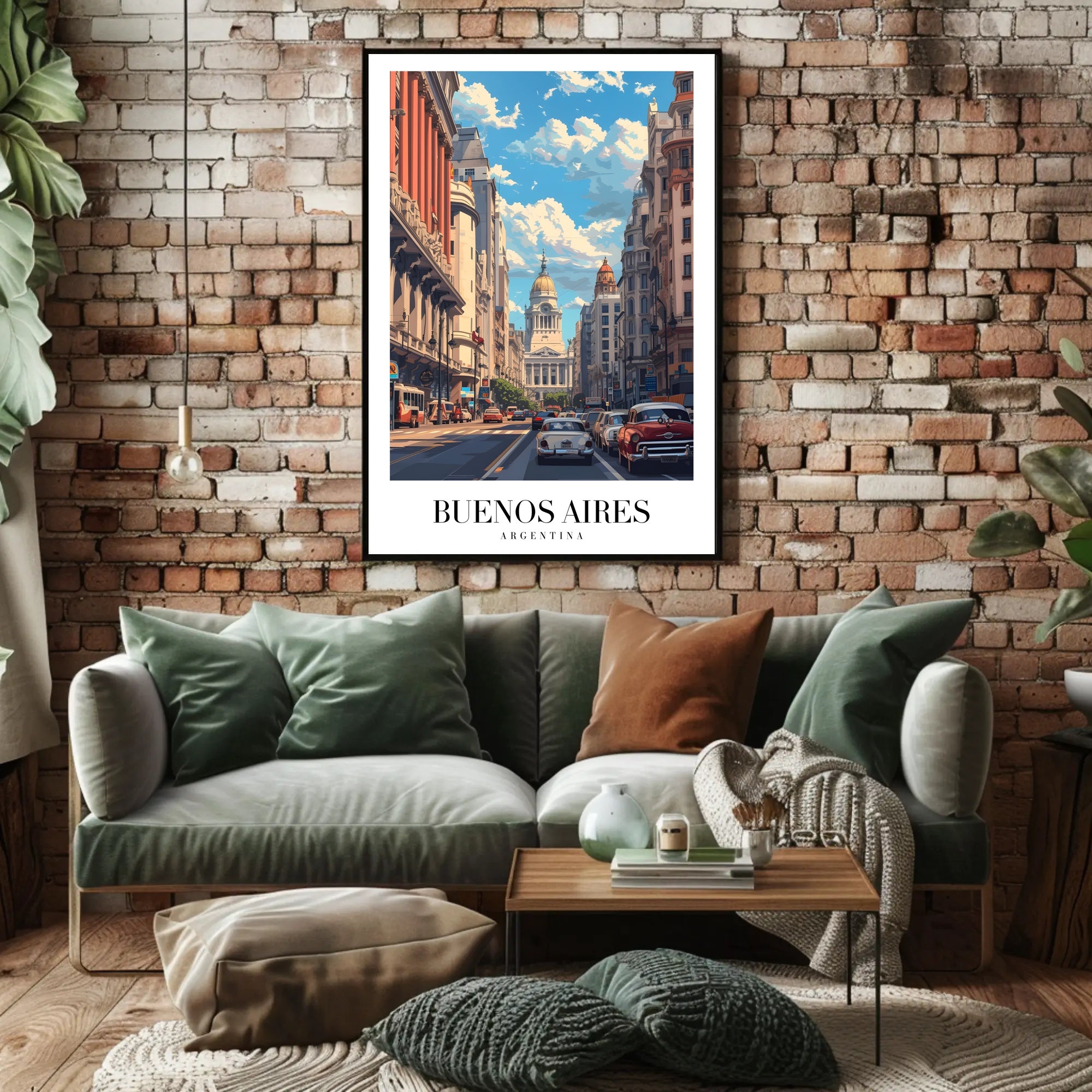Buenos Aires Mid-Century Urban Scene Travel Poster PosterGoat