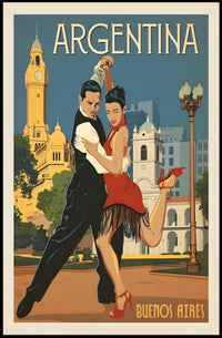 Buenos Aires Tango Vintage Travel Poster PosterGoat
