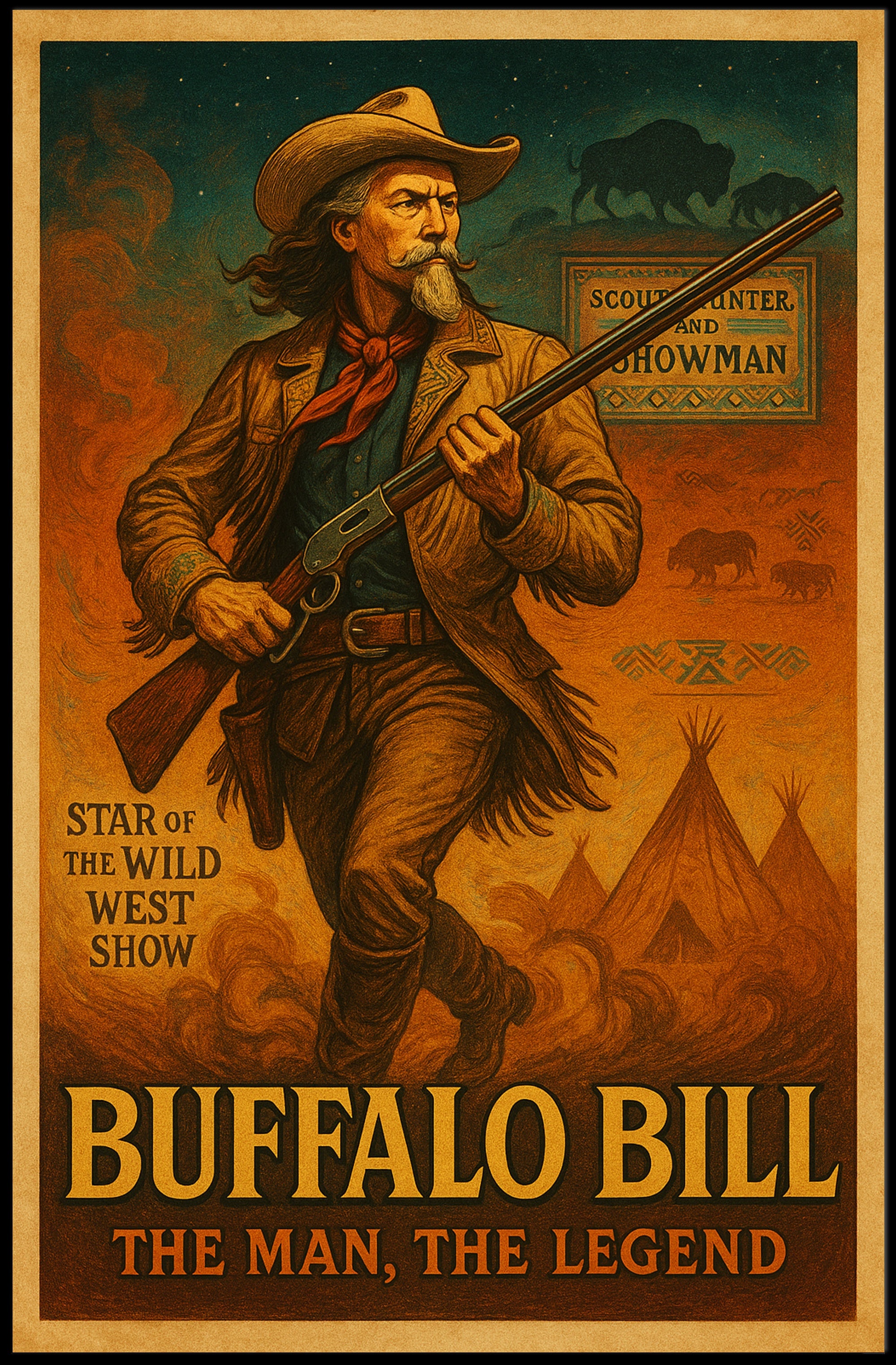 Buffalo Bill The Man, The Legend Poster PosterGoat