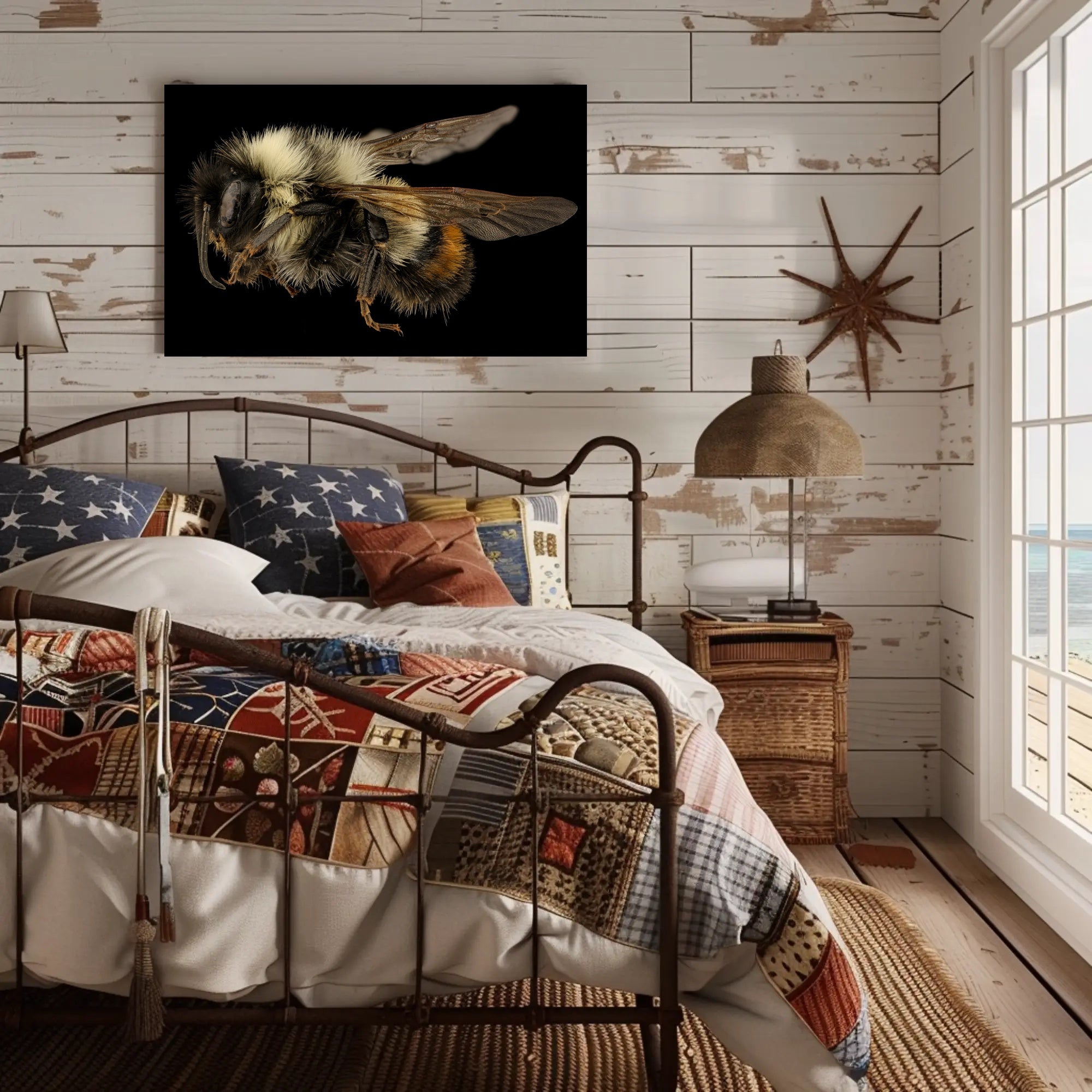 Bumblebee Close-Up Detail Captivates Animal Poster PosterGoat