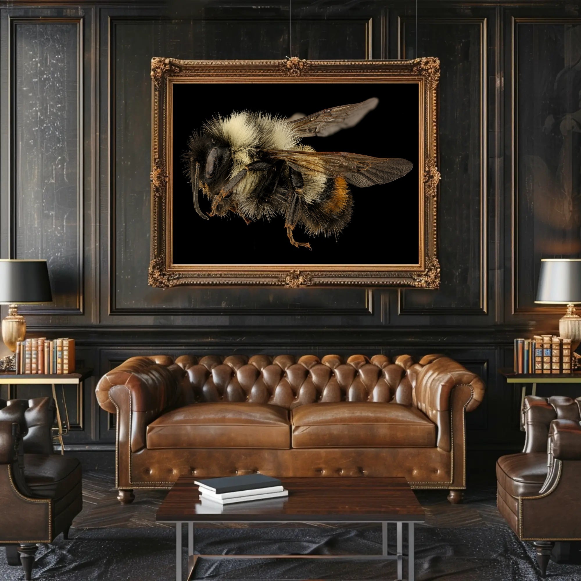 Bumblebee Close-Up Detail Captivates Animal Poster PosterGoat